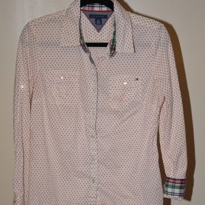 Large White/Red polka dots Tommy Hilfiger Poplin